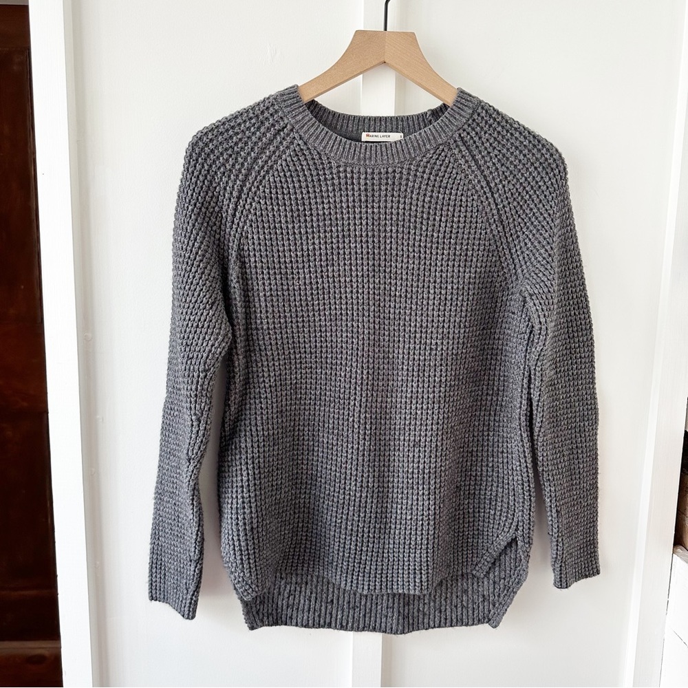 MARINE LAYER grey Delaney Raglan Sweater